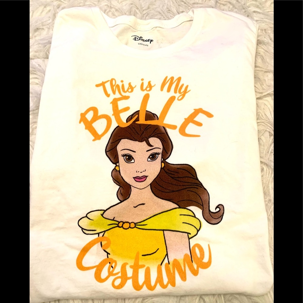 Disney Womens / girls Beauty and the beast " BELLE " white tshirt medium